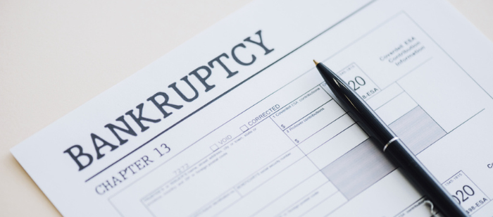 A white paper with a bankruptcy form for chapter 13